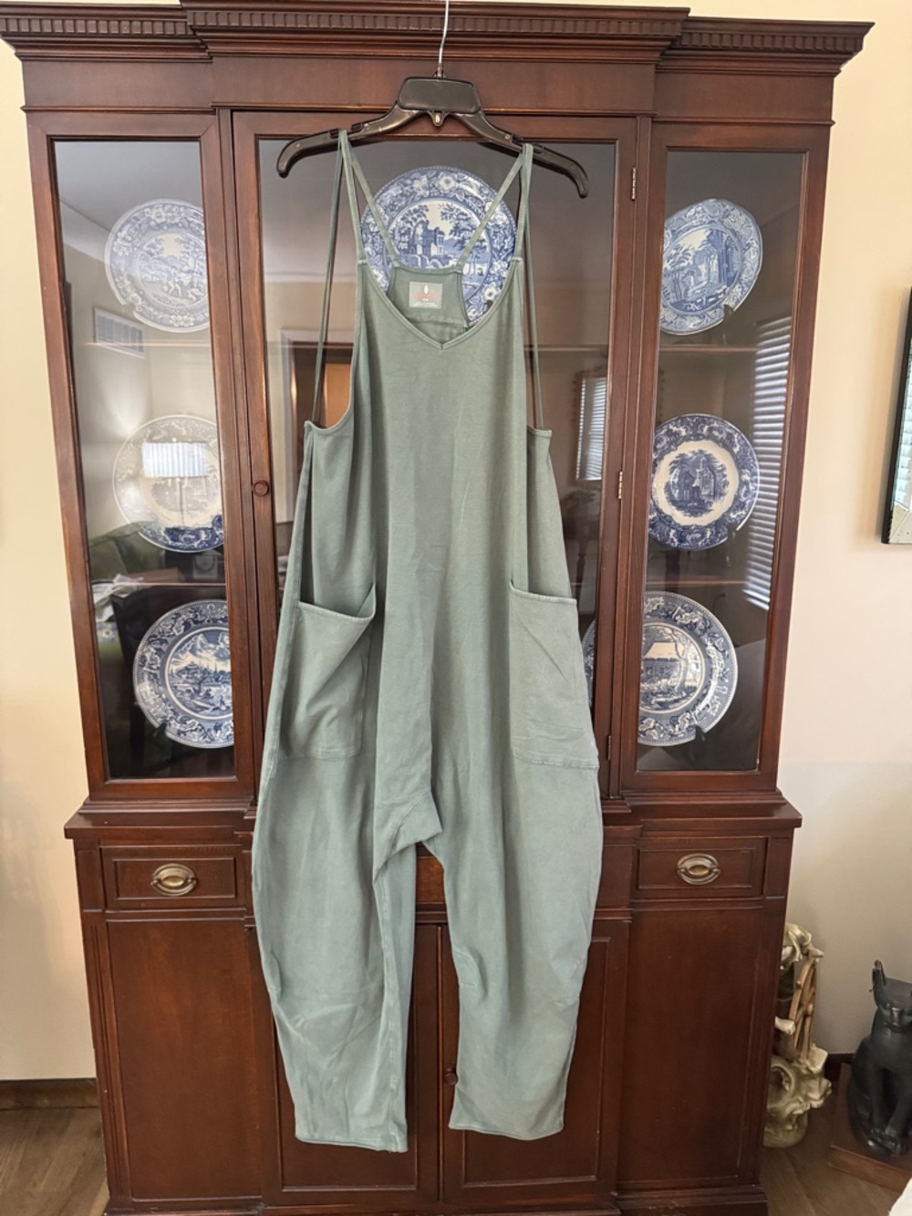 FP Movement by Free People Olive Green Utility Overalls NWOT